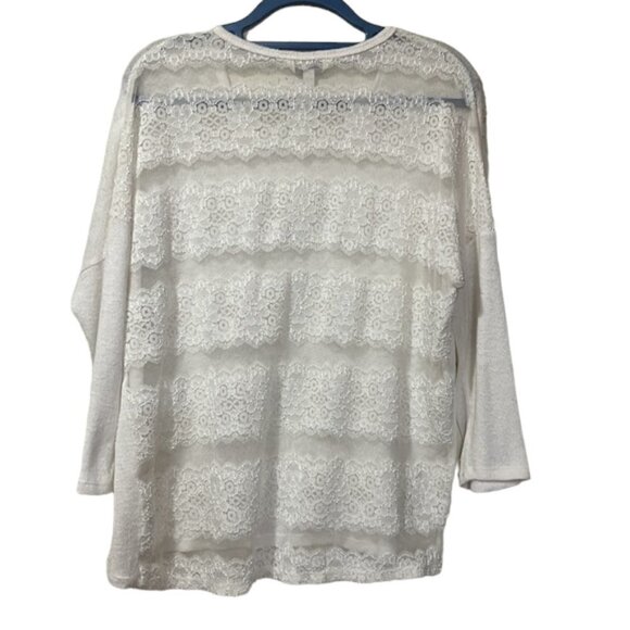 Charming Charlie White Dolman Sleeve Lacey Knit Top - Picture 5 of 9